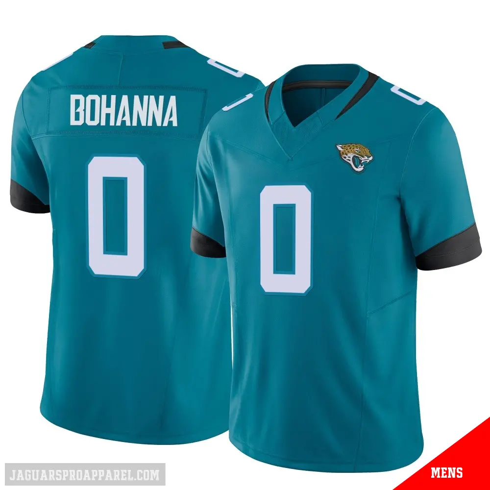 ＃0 Men's Quinton Bohanna Teal Limited Jacksonville Jaguars Vapor F.U.S.E. Jersey