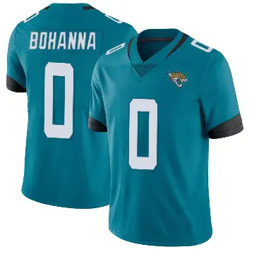 ＃0 Men's Quinton Bohanna Teal Limited Jacksonville Jaguars Vapor Untouchable Jersey