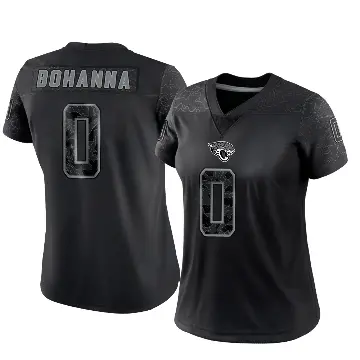 ＃0 Women's Quinton Bohanna Black Limited Jacksonville Jaguars Reflective Jersey