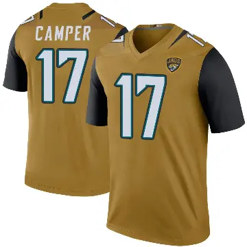 ＃17 Men's Cam Camper Gold Legend Jacksonville Jaguars Color Rush Bold Jersey