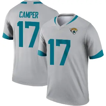 ＃17 Men's Cam Camper Legend Jacksonville Jaguars Silver Inverted Jersey