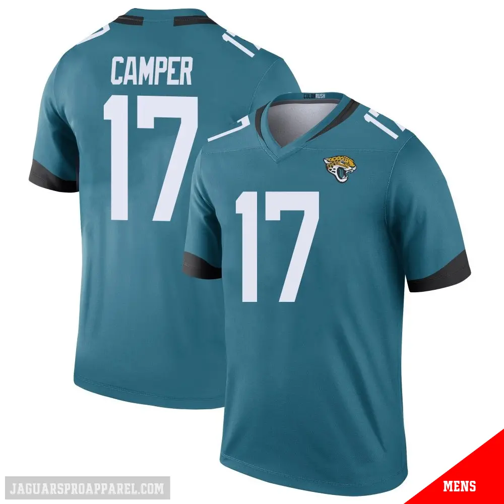 ＃17 Men's Cam Camper Teal Legend Jacksonville Jaguars Color Rush Jersey