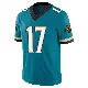 ＃17 Men's Cam Camper Teal Limited Jacksonville Jaguars Prowler Throwback Vapor F.U.S.E. Jersey