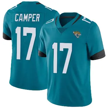 ＃17 Men's Cam Camper Teal Limited Jacksonville Jaguars Vapor Untouchable Jersey