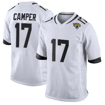 ＃17 Men's Cam Camper White Game Jacksonville Jaguars Jersey