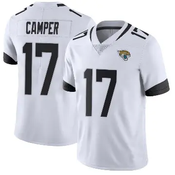 ＃17 Men's Cam Camper White Limited Jacksonville Jaguars Vapor Untouchable Jersey