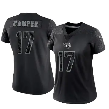 ＃17 Women's Cam Camper Black Limited Jacksonville Jaguars Reflective Jersey