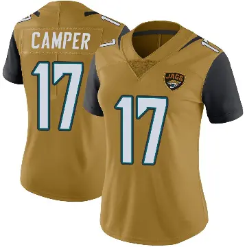 ＃17 Women's Cam Camper Gold Limited Jacksonville Jaguars Color Rush Vapor Untouchable Jersey