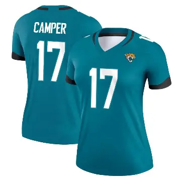 ＃17 Women's Cam Camper Teal Legend Jacksonville Jaguars Jersey