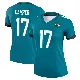 ＃17 Women's Cam Camper Teal Legend Jacksonville Jaguars Jersey