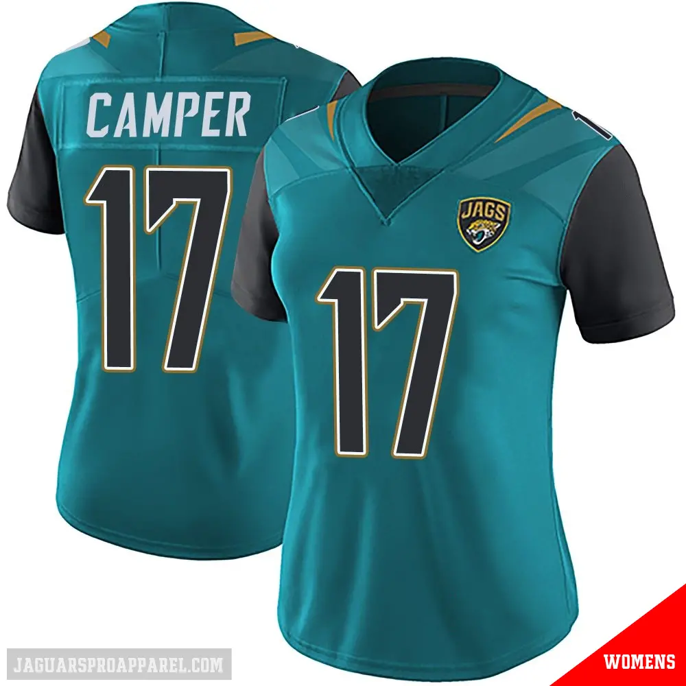 ＃17 Women's Cam Camper Teal Limited Jacksonville Jaguars Vapor Untouchable Team Color Jersey