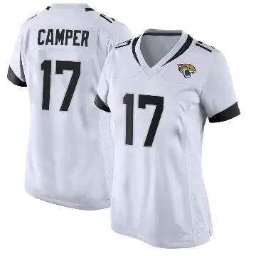 ＃17 Women's Cam Camper White Game Jacksonville Jaguars Jersey
