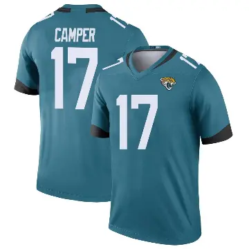 ＃17 Youth Cam Camper Teal Legend Jacksonville Jaguars Color Rush Jersey
