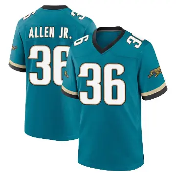 ＃36 Men's LeQuint Allen Jr. Teal Game Jacksonville Jaguars Prowler Throwback Jersey