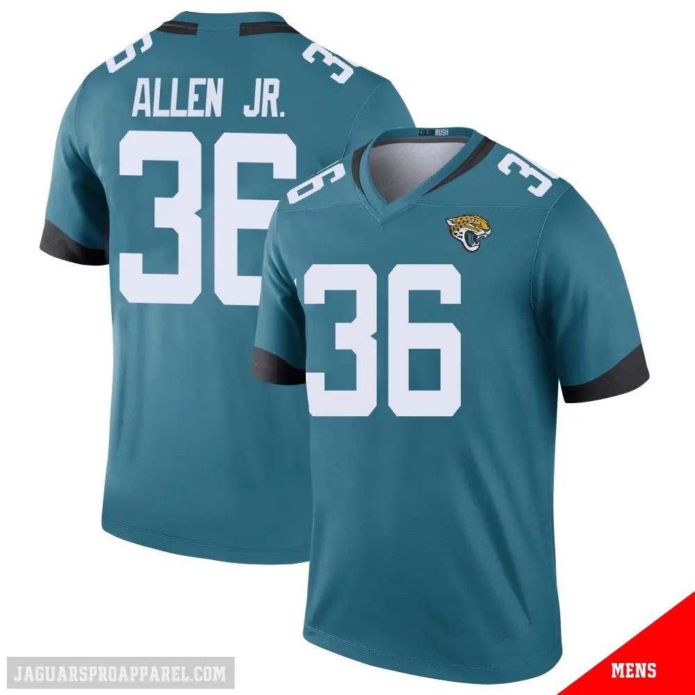＃36 Men's LeQuint Allen Jr. Teal Legend Jacksonville Jaguars Color Rush Jersey