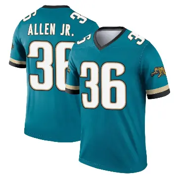 ＃36 Men's LeQuint Allen Jr. Teal Legend Jacksonville Jaguars Prowler Throwback Jersey