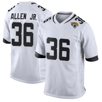 ＃36 Men's LeQuint Allen Jr. White Game Jacksonville Jaguars Jersey