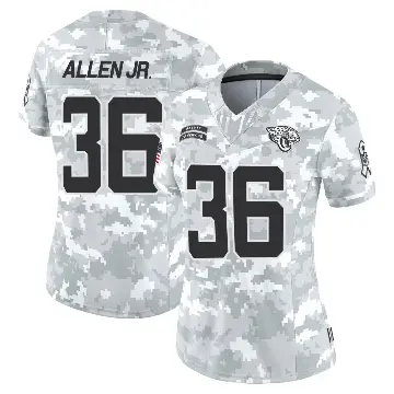 ＃36 Women's LeQuint Allen Jr. Arctic Camo Limited Jacksonville Jaguars 2024 Salute to Service Jersey