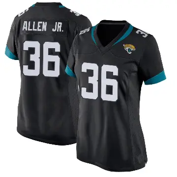 ＃36 Women's LeQuint Allen Jr. Black Game Jacksonville Jaguars Jersey