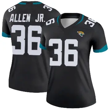 ＃36 Women's LeQuint Allen Jr. Black Legend Jacksonville Jaguars Jersey
