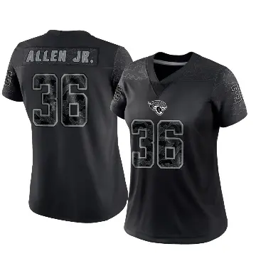 ＃36 Women's LeQuint Allen Jr. Black Limited Jacksonville Jaguars Reflective Jersey