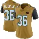 ＃36 Women's LeQuint Allen Jr. Gold Limited Jacksonville Jaguars Color Rush Vapor Untouchable Jersey