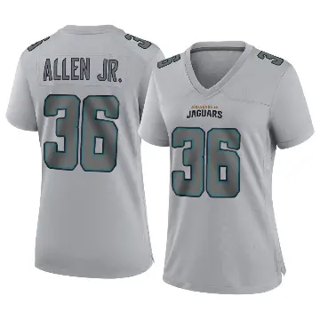 ＃36 Women's LeQuint Allen Jr. Gray Game Jacksonville Jaguars Atmosphere Fashion Jersey