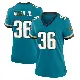 ＃36 Women's LeQuint Allen Jr. Teal Game Jacksonville Jaguars Prowler Throwback Jersey