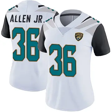 ＃36 Women's LeQuint Allen Jr. White Limited Jacksonville Jaguars Vapor Untouchable Jersey