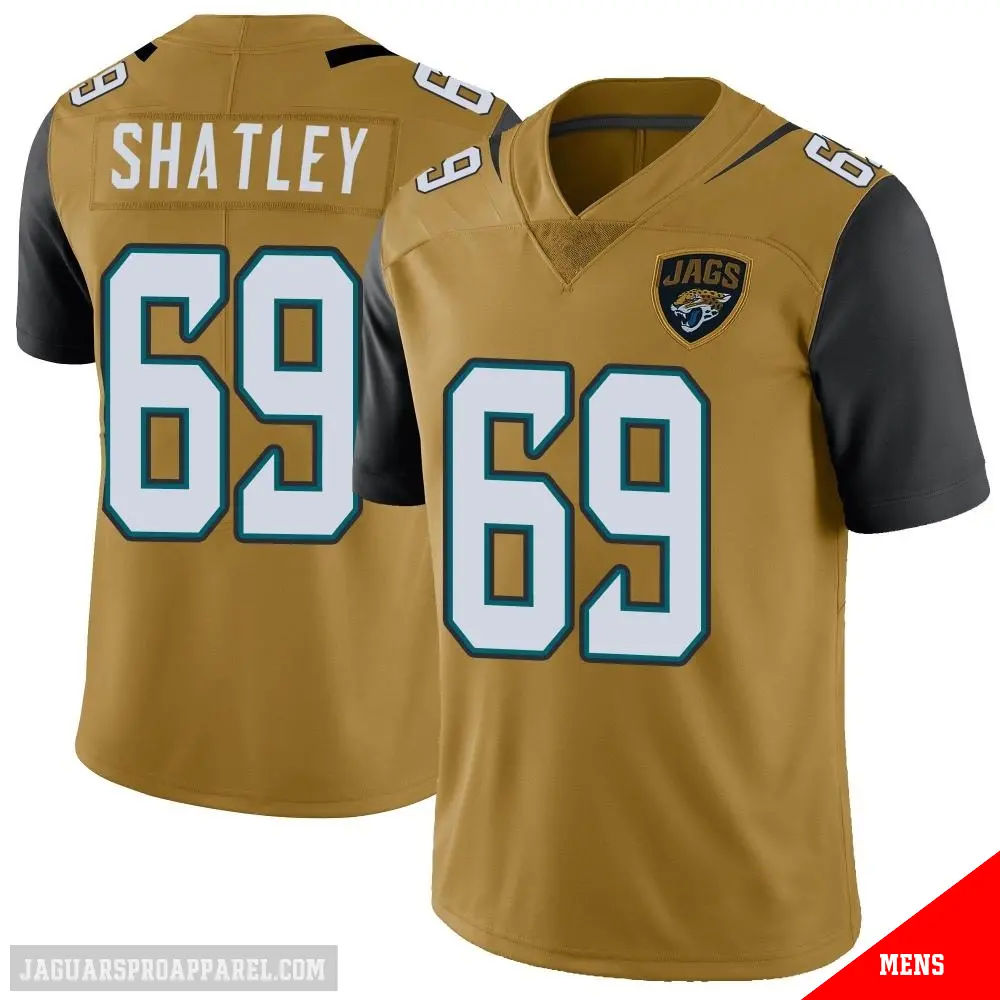 69 Men's Tyler Shatley Gold Limited Jacksonville Jaguars Color Rush Vapor  Untouchable Jersey