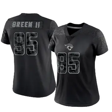 ＃95 Women's B.J. Green II Black Limited Jacksonville Jaguars Reflective Jersey