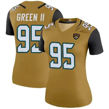 ＃95 Women's B.J. Green II Gold Legend Jacksonville Jaguars Color Rush Bold Jersey