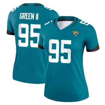 ＃95 Women's B.J. Green II Teal Legend Jacksonville Jaguars Jersey